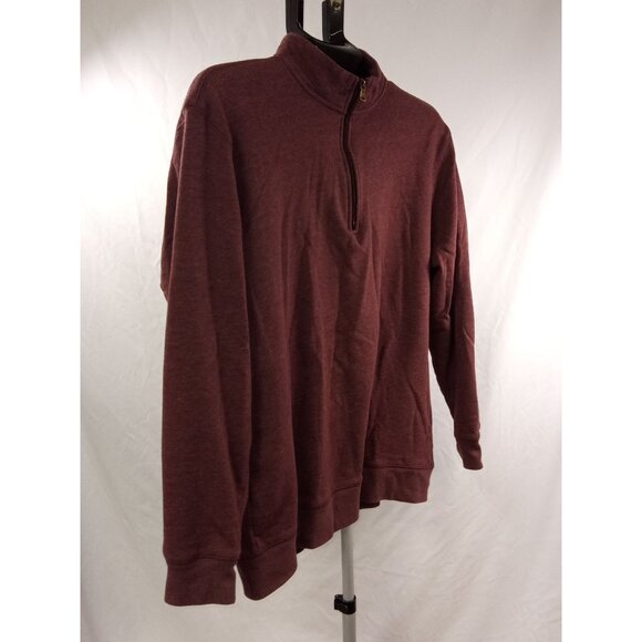 Men's George Quarter Zip Burgundy Pullover Size Large - Picture 3 of 7